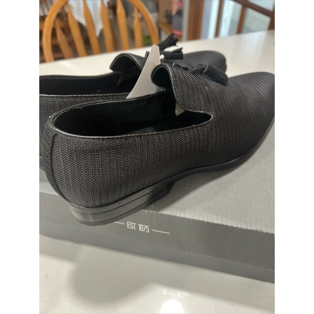 Stacy Adams Tazewell Mens Black Tassel‎ Slip On Low Top Dress Loafer Size 10.5 W